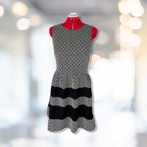Saks Fifth Avenue - Geometric Fit & Flare Party Dress - Size Medium